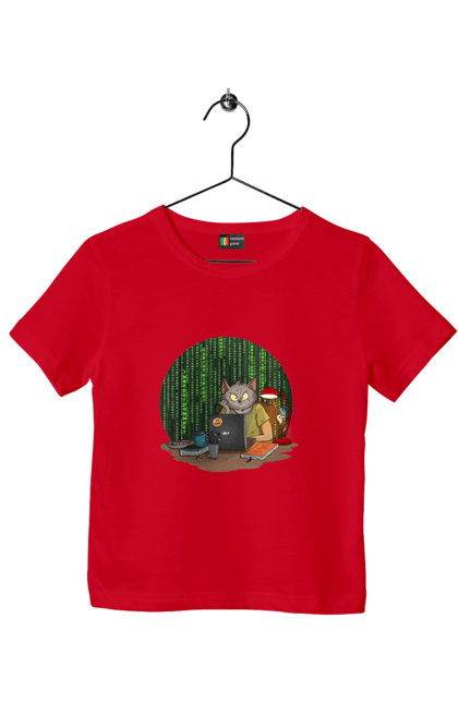 Футболка дитяча з принтом "Кіт програміст". Angular, c, css, html, it, javascript, jquery, php, python, react, svelt, vue, айтишник, айті, гумор, код, кодувати, прогер, програміст, програмісти, ти ж, ти ж програміст, тиж програміст. 2070702