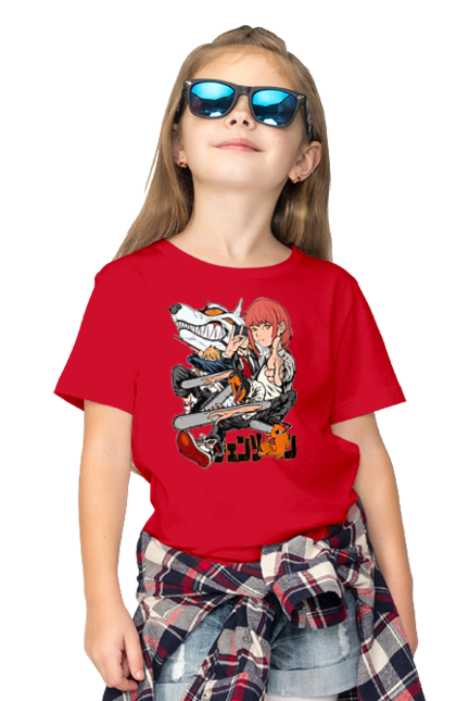 Children's t-shirt with prints Chainsaw Man. Anime, chainsaw man, demon, denji, manga, pochita, shonen. 2070702