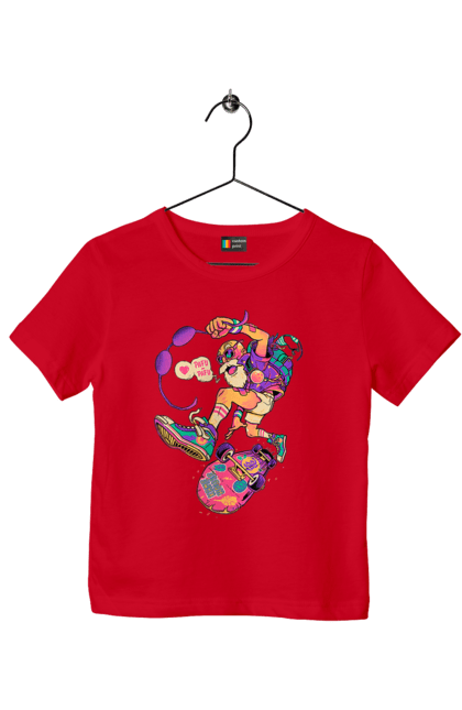 Футболка дитяча з принтом "Дід на хвилі". Будь молодим, вогонь, ганяй, грай, дід та скейт, драйв, крутий дід, молодість у душі, спорт, старість. 2070702