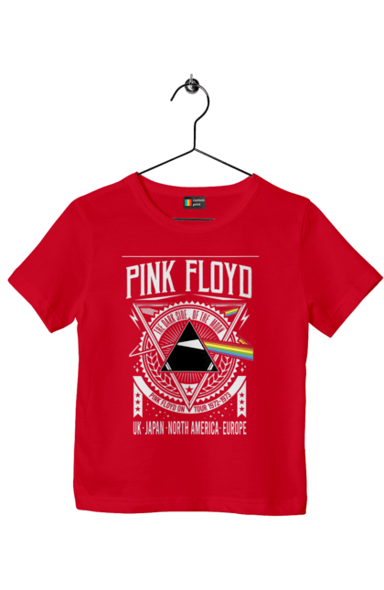 Футболка дитяча з принтом "Pink Floyd". Pink floyd, альбом, музика, пінк флойд, рок, рок група, темний бік місяця. KRUTO.  Магазин популярних футболок