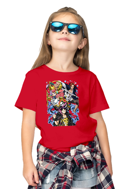 Children's t-shirt with prints One Piece Luffy. Anime, luffy, manga, monkey de luffy, one piece, pirates. 2070702