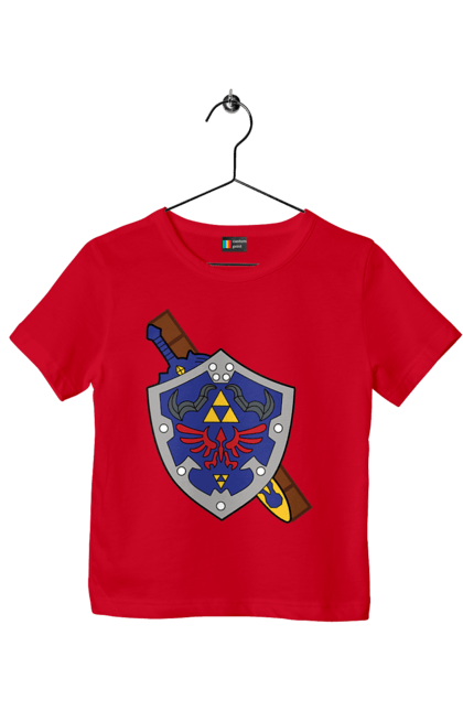 Children's t-shirt with prints The Legend of Zelda. Action movie, adventure, arcade, game, legend of zelda, nintendo, quest, shigeru miyamoto, video game, zelda. 2070702