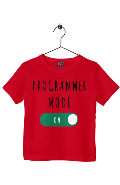 Футболка дитяча з принтом "Режим програміста". Айті, айтішник, для айтішника, для програміста, подарунок айтішнику, подарунок програмісту, програміст, режим програміста, розробник. 2070702