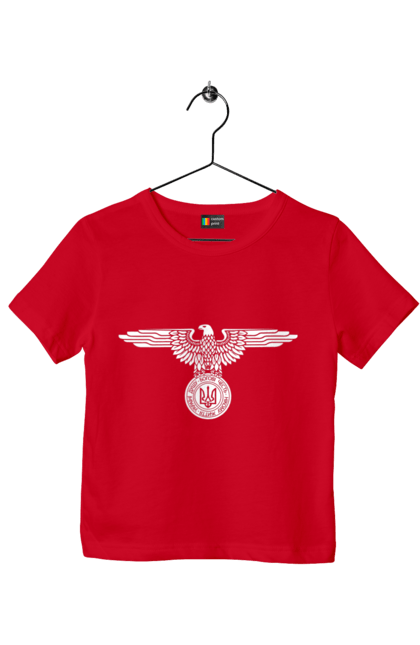 Футболка дитяча з принтом "Тризуб і Орел". Герб, герб україни, орел, патріотичне, україна, українська символіка, українське. 2070702