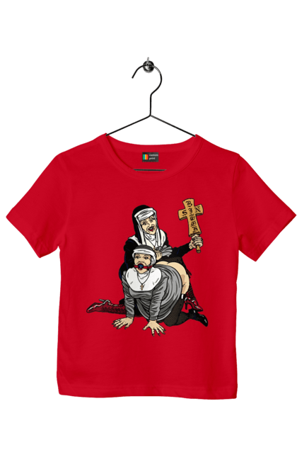 Children's t-shirt with prints Nuns BDSM. Bdsm, cool, fashionable, nun, nun, nuns bdsm, role-playing games, spanks the ass, youth. 2070702