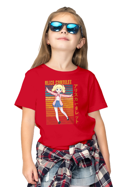 Children's t-shirt with prints Kiniro Mosaic Alice Cartelet. Alice, alice cartelet, anime, gold mosaic, kiniro mosaic, kinmoza, manga. 2070702