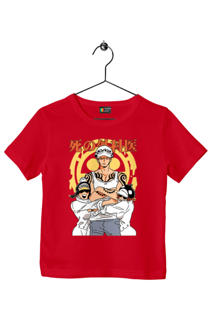 Children's t-shirt with prints One Piece Trafalgar Law. Anime, manga, one piece, straw hat pirates, trafalgar law. 2070702