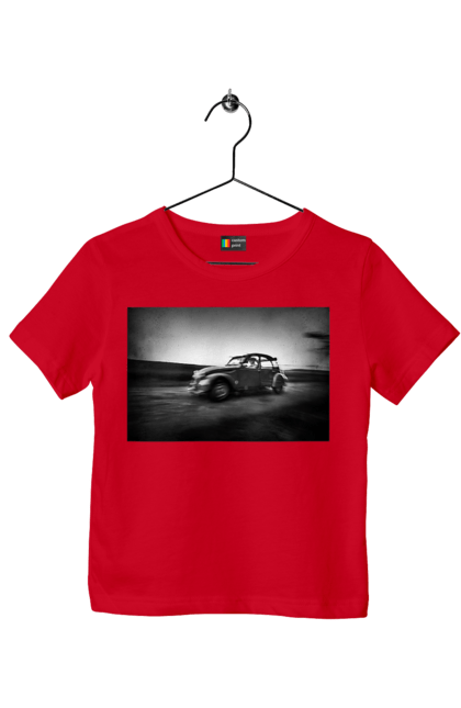 Футболка дитяча з принтом "Ретро машина чб". Авто, ретро, ретро машина, чорно біла машина. 2070702