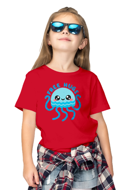 Children's t-shirt with prints Octopus hugs. Children, for children, free hugs, hugs, octopus. 2070702