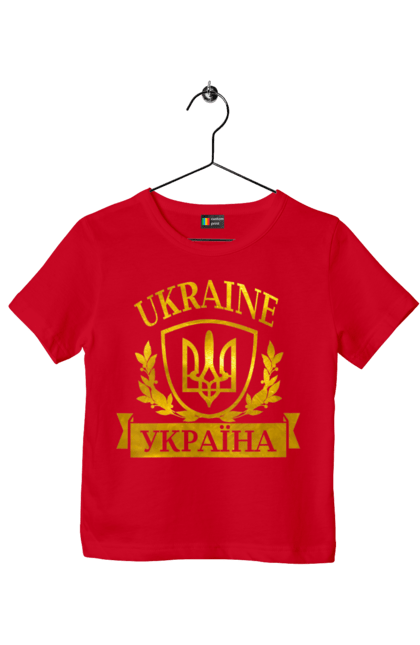 Футболка дитяча з принтом "Герб України". Герб, герб україни, доброго вечора, з гербом україни, з тризубом, зсу, патріотична, прапор. 2070702