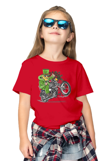 Children's t-shirt with prints Patrick On A Motorcycle. Holiday, motorcycle, patrick. 2070702