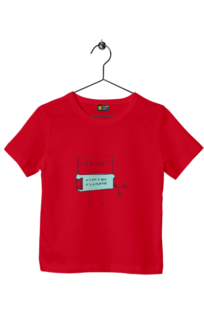 Футболка дитяча з принтом "Це не баг це фіча". Angular, c, css, html, it, javascript, jquery, php, python, react, svelt, vue, айтишник, айті, гумор, код, кодувати, прогер, програміст, програмісти, ти ж, ти ж програміст, тиж програміст. 2070702