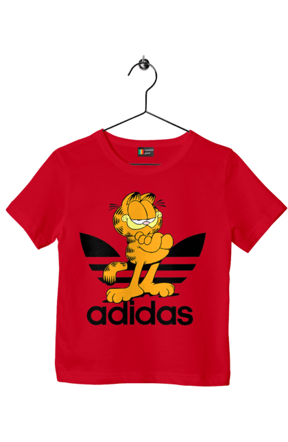 Футболка дитяча з принтом "Adidas Гарфілд". Adidas, garfield, адідас, гарфілд, голод, кінокомедія, кіт, комедія, фільм. 2070702