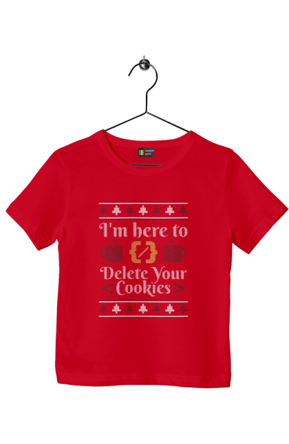 Футболка дитяча з принтом "Я тут щоб з'їсти твої кукі". 404, ай ті, айтішник, бінарний, код, програміст, розробник, хакер. 2070702
