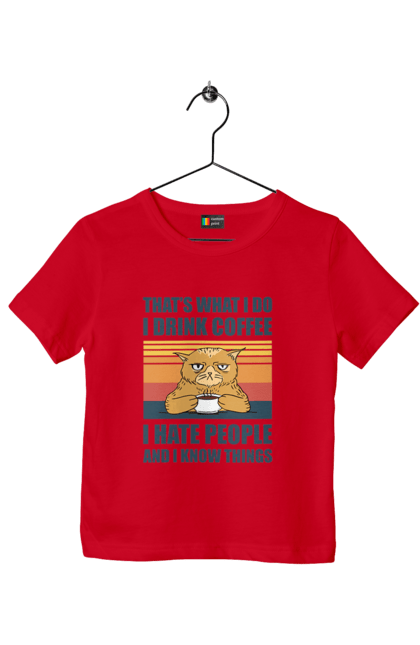 Футболка дитяча з принтом "Невдоволений кіт". Angular, c, css, html, it, javascript, jquery, php, python, react, svelt, vue, айтишник, айті, гумор, код, кодувати, прогер, програміст, програмісти, ти ж, ти ж програміст, тиж програміст. 2070702