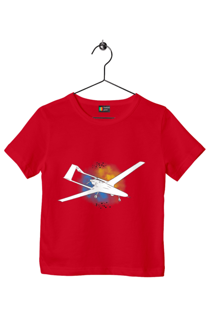 Футболка дитяча з принтом "Товариш байрактар". Акварель, байрактар, небо, славаукраїні, україна. 2070702