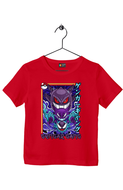 Children's t-shirt with prints Pokemon Gengar. Anime, fushigibana, games, gengar, nintendo, pokemon, pokemon go. 2070702