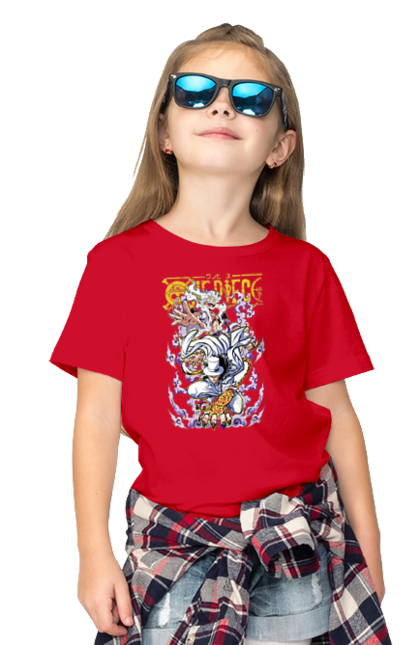 Children's t-shirt with prints One Piece Rob Lucci and Luffy. Anime, lucci, luffy, manga, monkey de luffy, one piece, pirates, rob lucci. 2070702