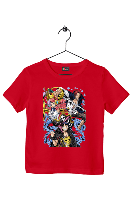 Children's t-shirt with prints One Piece Luffy. Anime, luffy, manga, monkey de luffy, one piece, pirates. 2070702