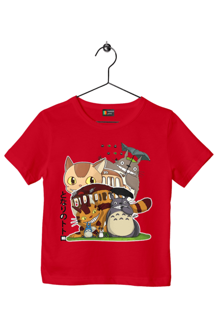 Children's t-shirt with prints Totoro. Adventures, anime, comedy drama, fantasy, film, my neighbor totoro, tv series. 2070702