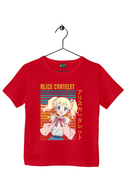 Children's t-shirt with prints Kiniro Mosaic Alice Cartelet. Alice, alice cartelet, anime, gold mosaic, kiniro mosaic, kinmoza, manga. 2070702