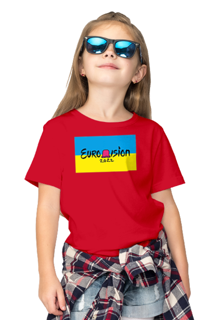 Children's t-shirt with prints Eurovision by KALUSH Orchestra. Azov, eurovision, freedom, kalush orchestra, mariupol, our defenders, save azovstal, stefania, to release, victory. 2070702
