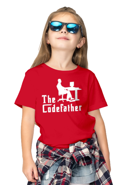 Футболка дитяча з принтом "Батько коду". Айті, айтішник, батько коду, для айтішника, для програміста, подарунок айтішнику, подарунок програмісту, програміст, розробник. 2070702