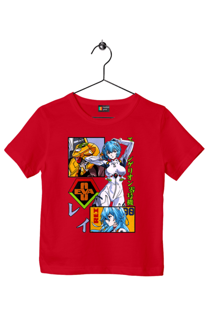 Children's t-shirt with prints Evangelion Rei. Anime, evangelion, eve, kaoru, manga, rei ayanami, shinji. 2070702