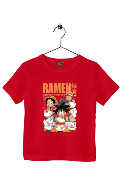 Children's t-shirt with prints Ramen. Anime, characters, food, goku, luffy, manga, naruto, ramen. 2070702