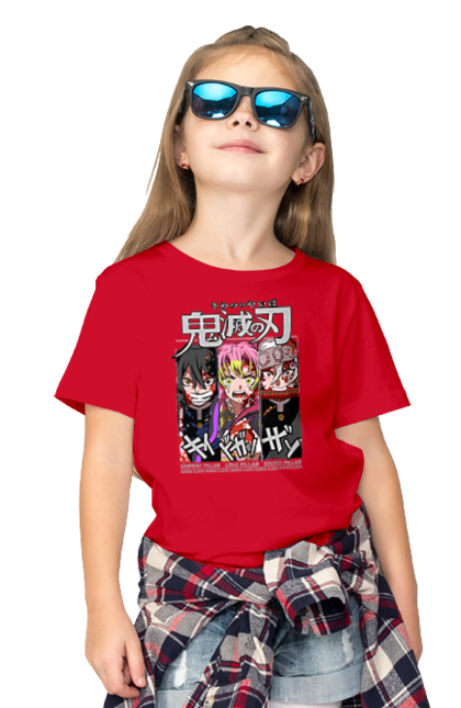 Children's t-shirt with prints Demon Slayer Obanai Mitsuri Tengen. Anime, demon slayer, iguro, kimetsu no yaiba, manga, mitsuri, obanai, tengen. 2070702