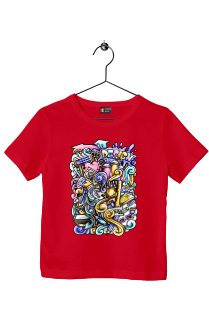 Футболка дитяча з принтом "Школа навчання". Зошит, калькулятор, канцелярія, навчання, олівець, ручка, школа. 2070702