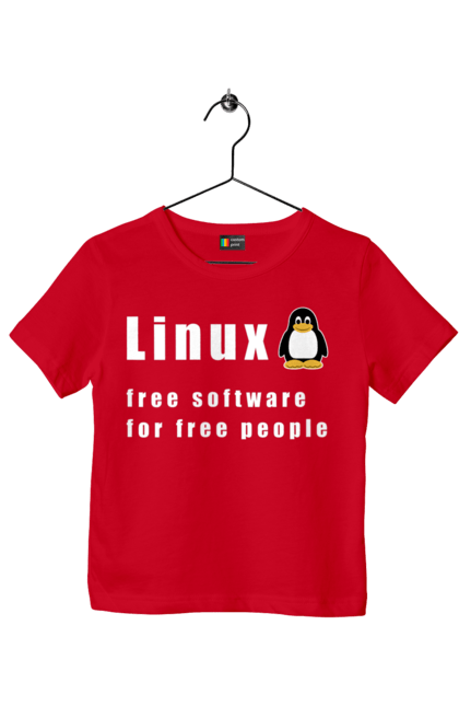 Футболка дитяча з принтом "Linux Вільний Для Вільних". Linux, адміністратор, айті, айтішник, безкоштовна, безкоштовно, білий, вільна, доступність, незалежність, операційна система, ос, пінгвін, програміст, програмне забезпечення, свобода, сервер, сисадмін, система, системний адміністратор, софт, текст. 2070702