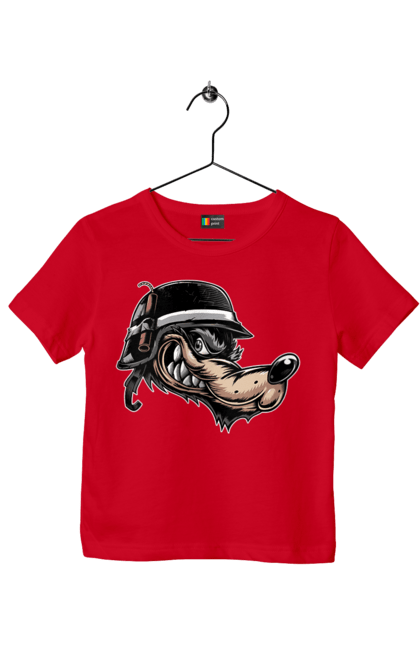 Футболка дитяча з принтом "Вовк Байкер". Байк, байкер, вовк, волчара, захоплення, змагання, зуби, каска, мото, мотор, мотоцикл, мотоцикліст, мульт, мультик, мультфільм, мультяшний, ну почекай, посмішка, спорт, стиль, стильний, усмішка, хобі, шолом. 2070702