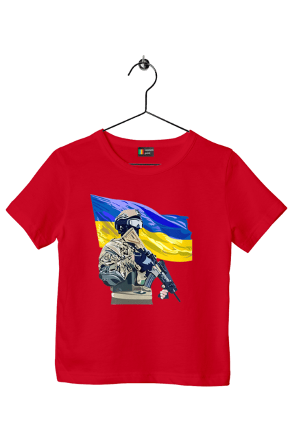 Футболка дитяча з принтом "ЗСУ | Прапор". Війна, герб, збройні сили україни, зсу, патріотична, прапор україни, русский военный корабль, україна, українська символіка, флаг. 2070702