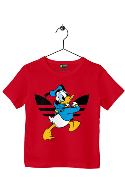 Футболка дитяча з принтом "Adidas Дональд Дак". Adidas, daisy duck, donald duck, адідас, дейзі дак, дональд дак, мультсеріал, мультфільм. 2070702