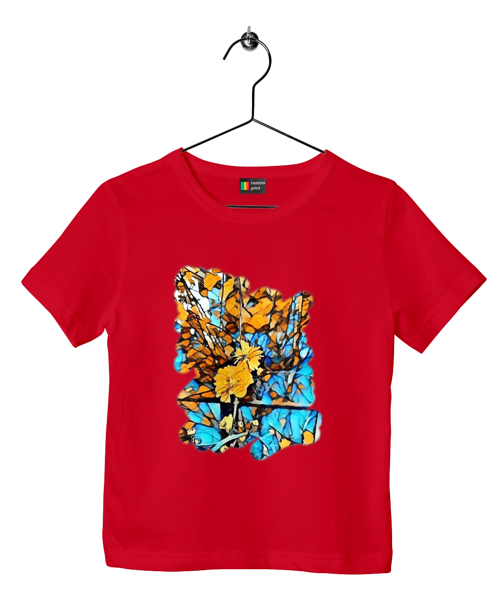 Yellow flowers on a blue background