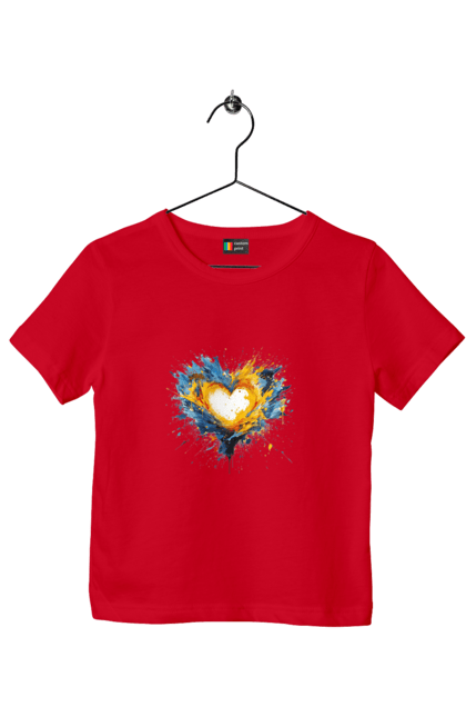 Футболка дитяча з принтом "Серце патріота". Патріотичне, прапор україни, серце, україна, українська символіка, українське. 2070702