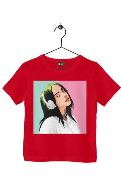 Футболка дитяча з принтом "Billie Eilish". Активістка, біллі айліш, мизукант, права, співачка, тварини. 2070702