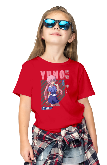 Children's t-shirt with prints Future Diary Yuno Gasai. Anime, future diary, manga, survival game, yandere, yuno gasai. 2070702