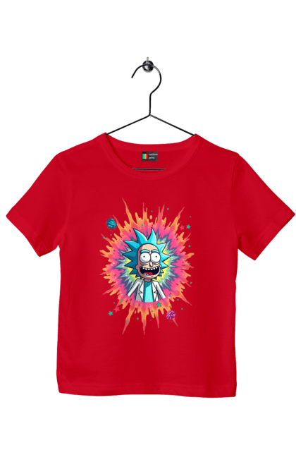 Футболка дитяча з принтом "Рік та Морті". Rick and morty, мультфільм, наукова фантастика, пригоди, рік, рік і морті, трагікомедія, чорний гумор. 2070702