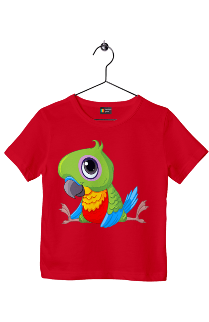 Children's t-shirt with prints Lovebird. Nicely, parrot. 2070702