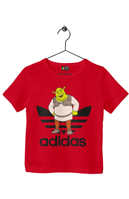 Футболка дитяча з принтом "Adidas Шрек". Adidas, shrek, адідас, мульт, мультфільм, огр, шрек. 2070702