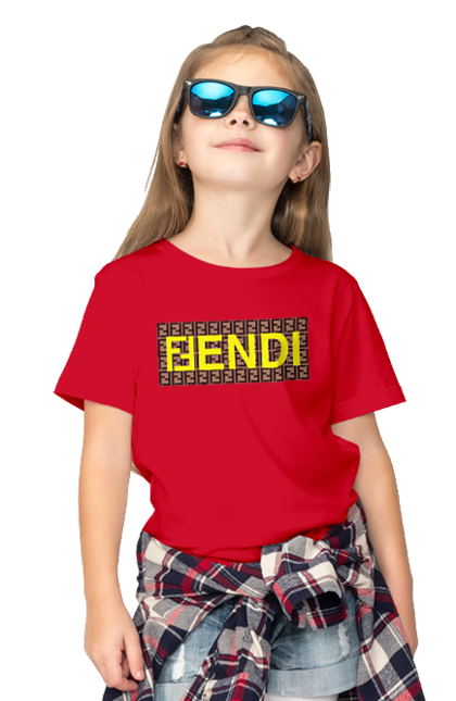 Children's t-shirt with prints Fendi. Bag, brand, clothes, fashion, fashion house, fendi, italy, luxury, lvmh. 2070702