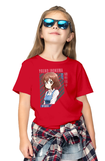 Children's t-shirt with prints Kiniro Mosaic Yoko Inokuma. Anime, gold mosaic, kiniro mosaic, kinmoza, manga, yoko, yoko inokuma. 2070702