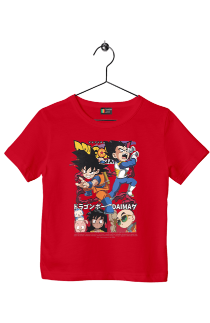 Футболка дитяча з принтом "Перли дракона Дайма". Anime, dragon ball, dragon ball daima, goku, manga, vegeta, аніме, вегета, манга, перли дракона. 2070702