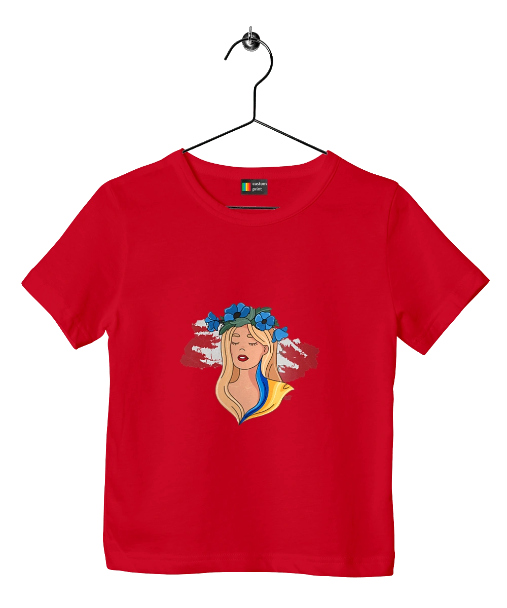 Girl on the map of Ukraine