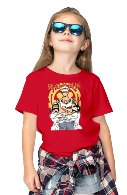 Children's t-shirt with prints One Piece Trafalgar Law. Anime, manga, one piece, straw hat pirates, trafalgar law. 2070702