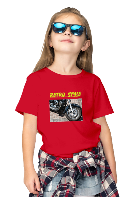 Children's t-shirt with prints Moto2. Bike, motorbike, retro, road, speed, style. 2070702