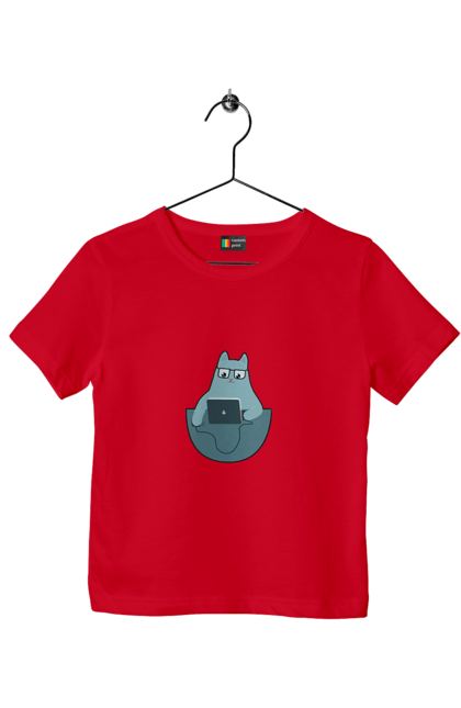 Футболка дитяча з принтом "Кіт програміст". Angular, c, css, html, it, javascript, jquery, php, python, react, svelt, vue, айтишник, айті, гумор, код, кодувати, прогер, програміст, програмісти, ти ж, ти ж програміст, тиж програміст. 2070702