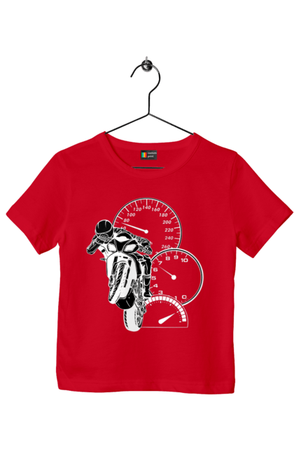 Футболка дитяча з принтом "Мотоцикл І Швидкість Білий". Мото, мотоцикл, швидкість. 2070702